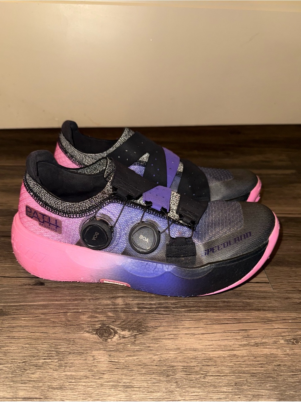 Speedland GS:OAK BOA Trail Running Shoes Women’s 9.5 Men’s 8 Black Purple Pink